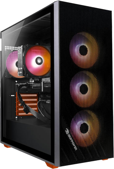 Scale Orange Gaming PC Desktop Computer (AMD Ryzen 7 5700 CPU, NVIDIA Geforce RTX 4060 8GB GPU, 16GB DDR4 Non-Rgb 3200Mhz RAM (8X2), 500GB Nvme SSD, Wifi Ready, Windows 11 Home) - SCA7N4603