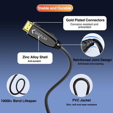 Fiber Optic HDMI Cable 66FT, Long 4K HDMI 2.0 Cabel, 18Gbps Ultra High Speed HDMI Cord, 4K@60Hz 4:4:4, HDR10, Dolby Vision, HDCP 2.2 for PS5, Laptop, TV, Projector, HDTV, DVD Player, Camera