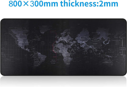 Large Gaming Mouse Map Pad 800×300×2MM (31.50X11.81X0.08 Inch),With Non-Slip Base,Waterproof and Foldable Pad,Desktop Pad Suitable for Gamers,Suitable for Desktop,Office and Home,Black