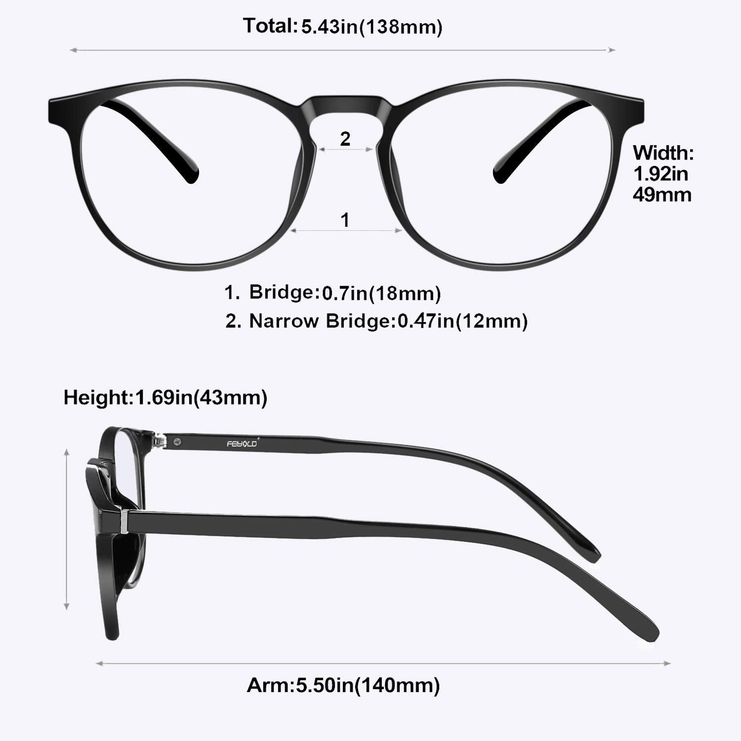 Blue Light Blocking Glasses Women/Men,Retro round anti Eyestrain Computer Gaming Glasses(2Pack)