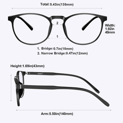 Blue Light Blocking Glasses Women/Men,Retro round anti Eyestrain Computer Gaming Glasses(2Pack)