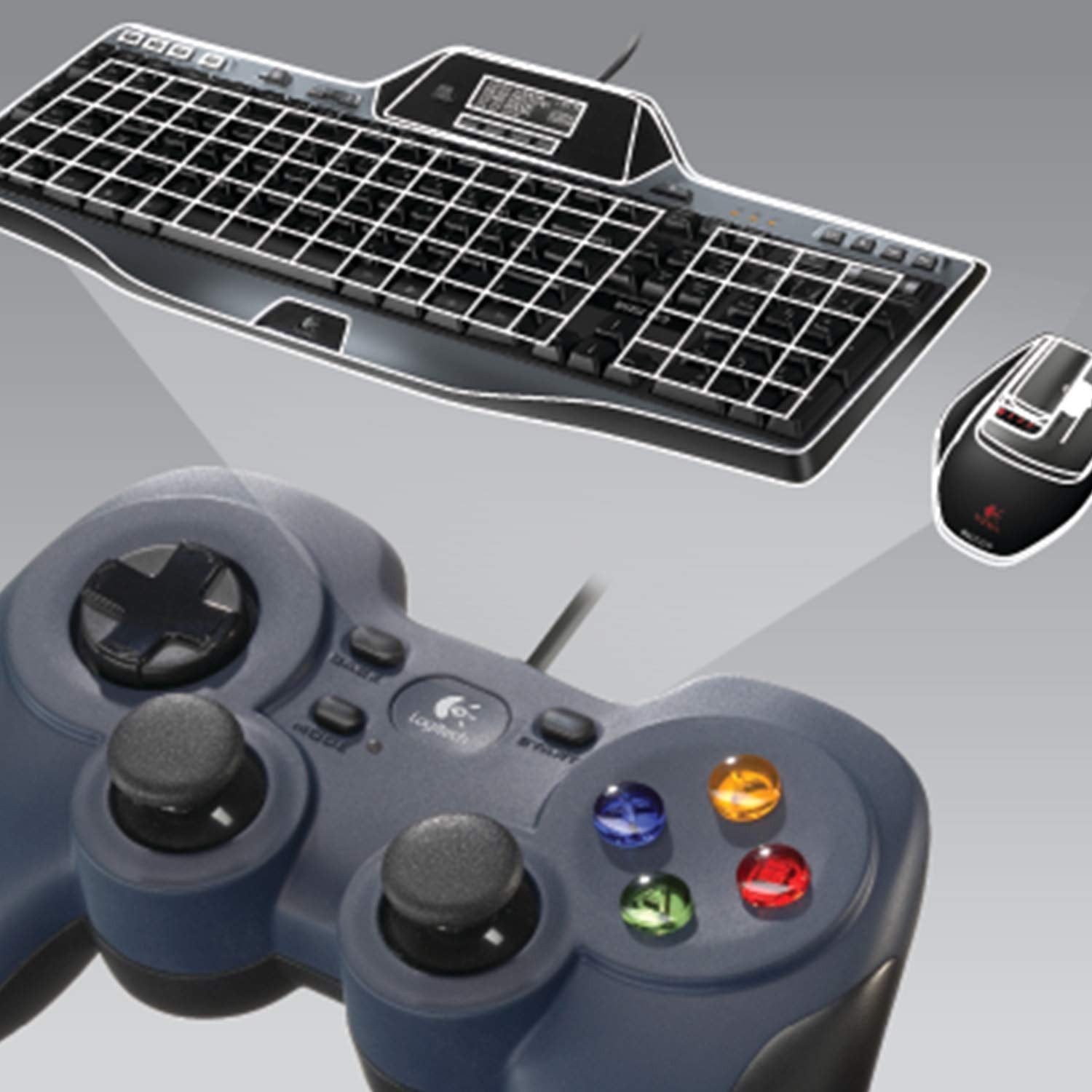 F310 Wired Gamepad Controller Console like Layout 4 Switch D-Pad PC - Blue/Black