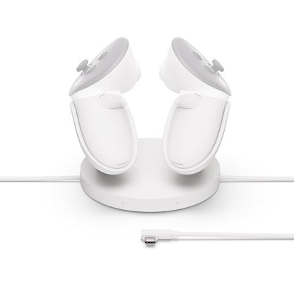 Quest Compact Charging Dock — Works with  Quest 3/3S — Extended Headset Charging Cable — Wireless Charging for Touch plus Controllers
