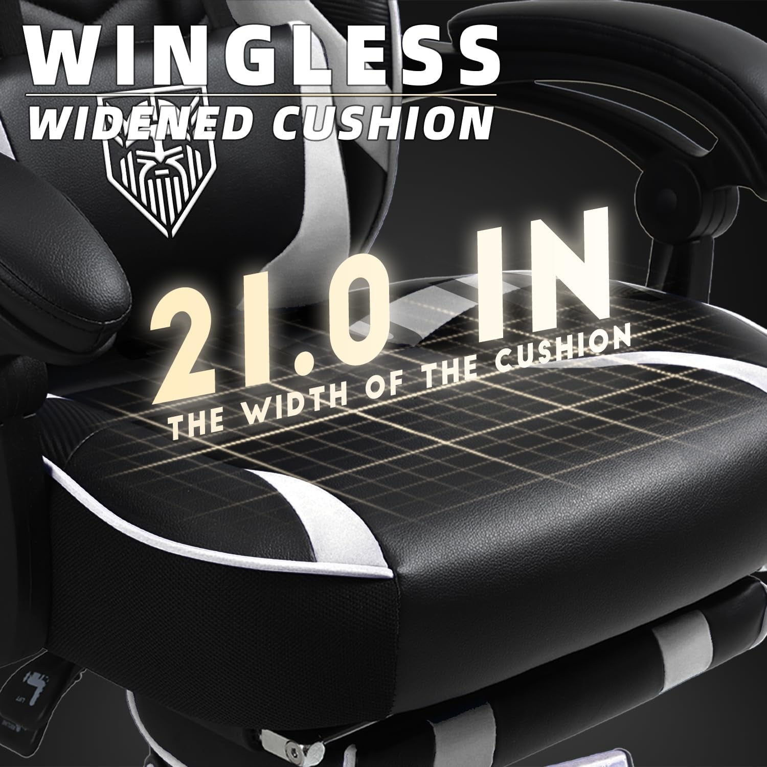 Gaming Chair with Footrest,Computer Chair for High Back and Massage,Big and Tall Gaming Chairs for Adults,Reclining Gamer Chair(Black/White)