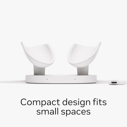 Quest Compact Charging Dock — Works with  Quest 3/3S — Extended Headset Charging Cable — Wireless Charging for Touch plus Controllers