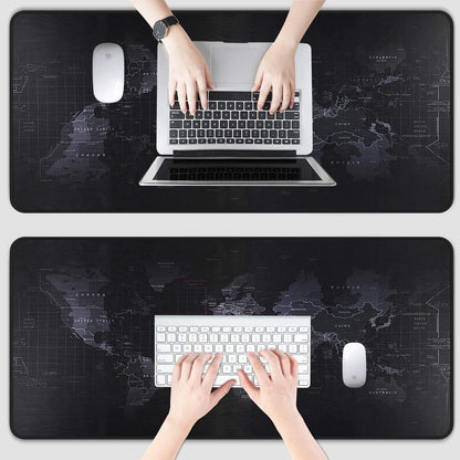 Large Gaming Mouse Map Pad 800×300×2MM (31.50X11.81X0.08 Inch),With Non-Slip Base,Waterproof and Foldable Pad,Desktop Pad Suitable for Gamers,Suitable for Desktop,Office and Home,Black