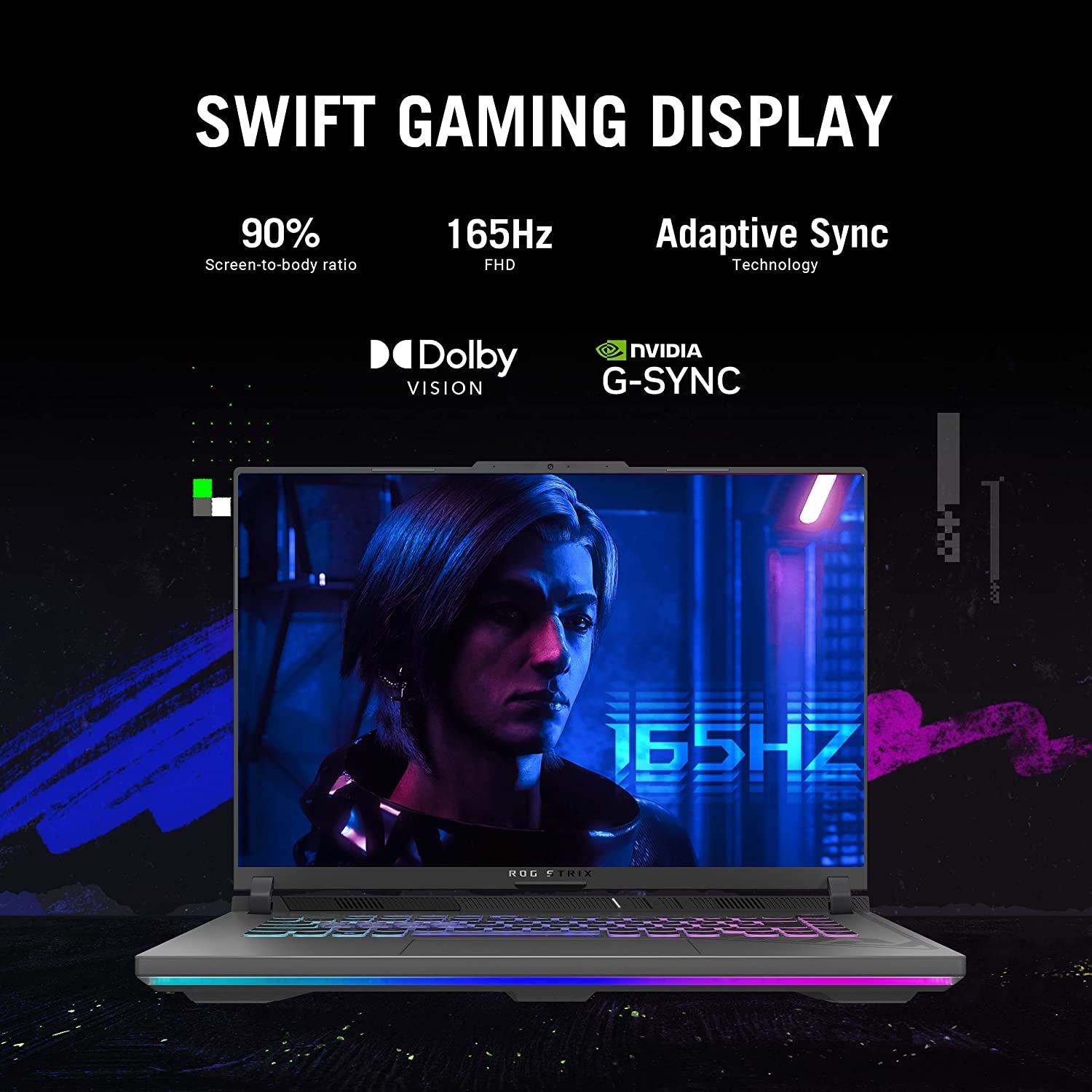 ROG Strix G16 Gaming Laptop, 165Hz Display, NVIDIA® Geforce RTX™ 4060, Intel Core I7-13650Hx, 16GB DDR5, 1TB Pcie Gen4 SSD, Wi-Fi 6E, Windows 11, G614JV-AS74